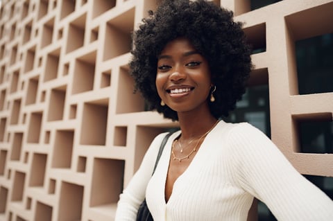 Natural afro hairstyle showcasing healthy hair