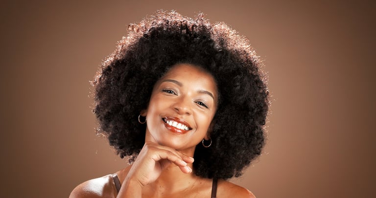 Beautiful natural hairstyle showcasing healthy curls